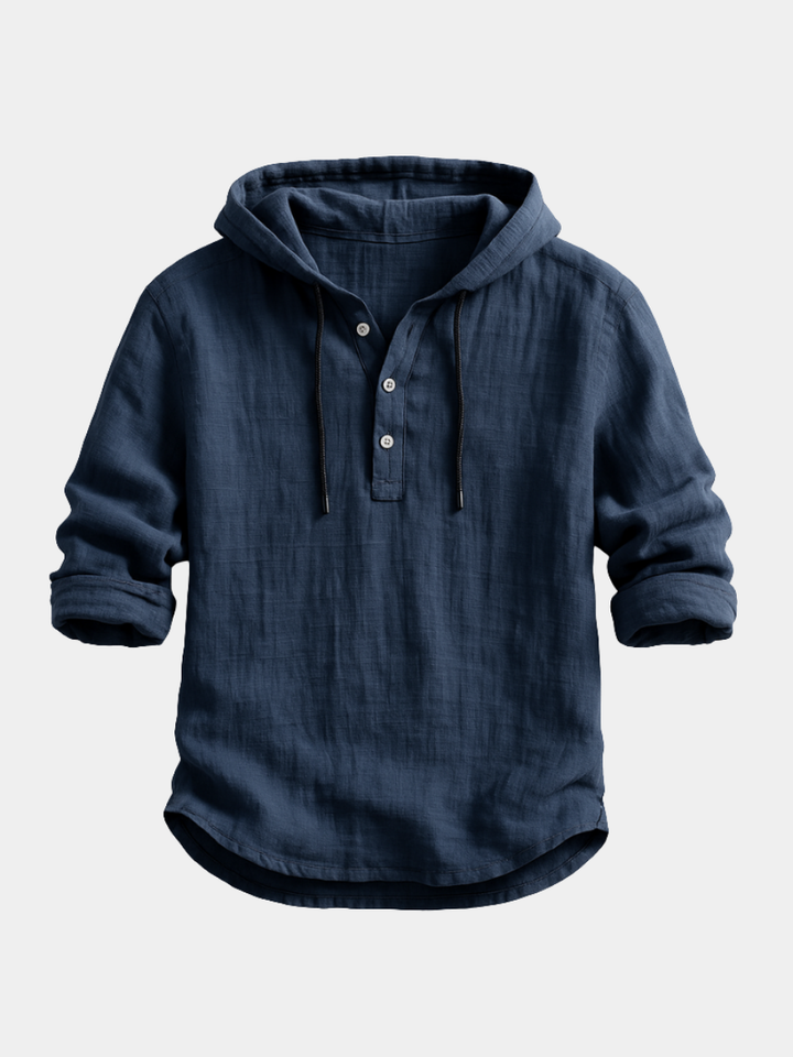 Linen Hooded Shirt