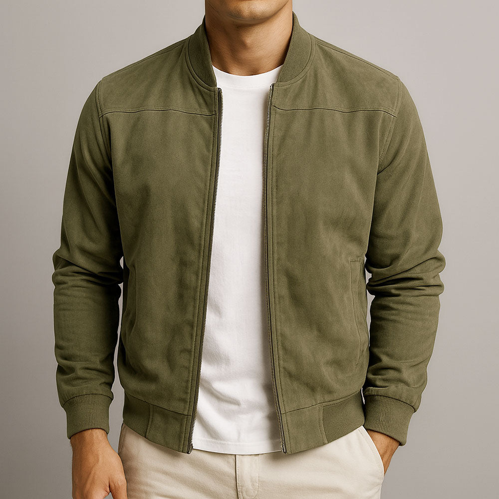 Suede Bomber Jacket