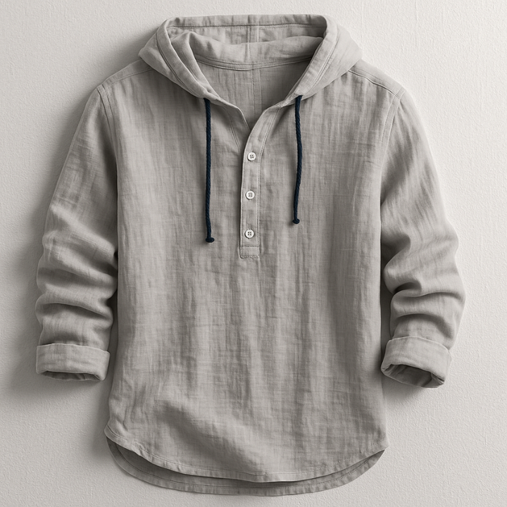 Linen Hooded Shirt