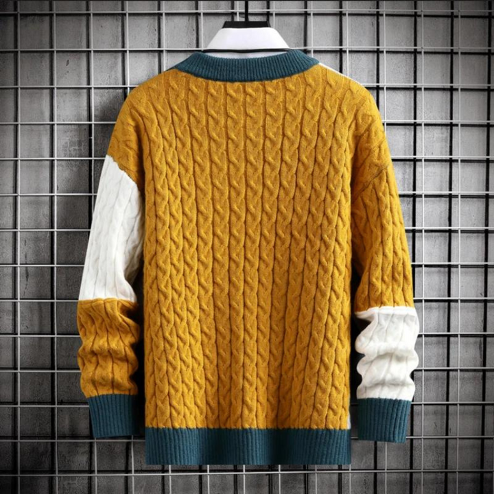 Geometric Patchwork Pullover