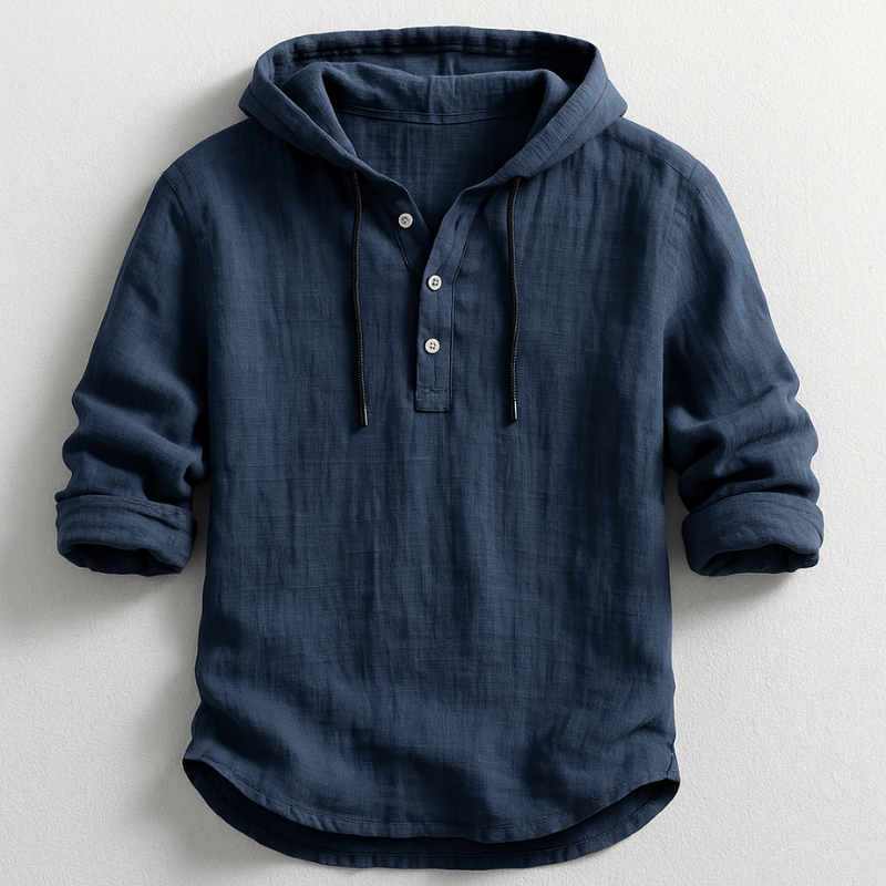 Linen Hooded Shirt