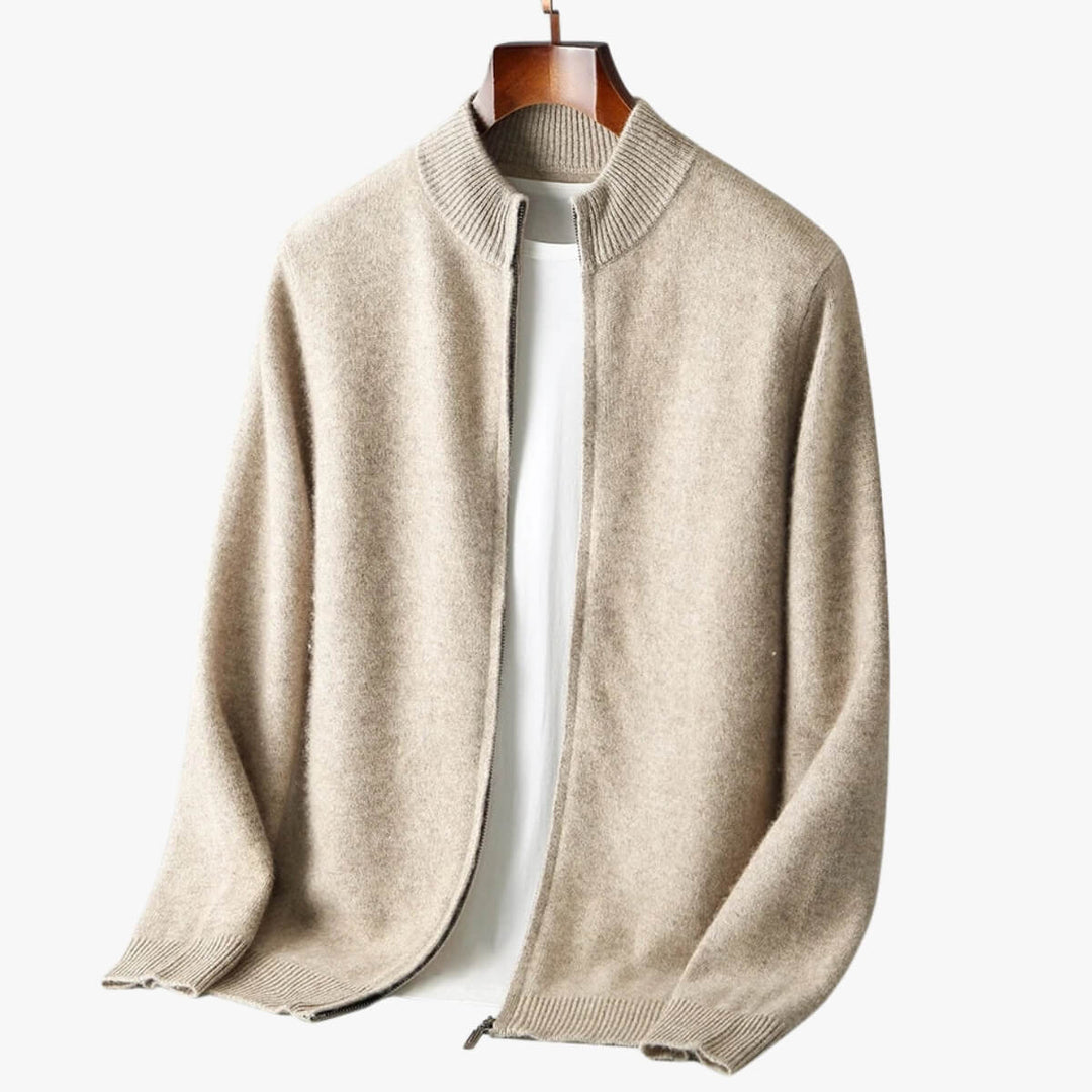 Zip-Up Knit Cardigan