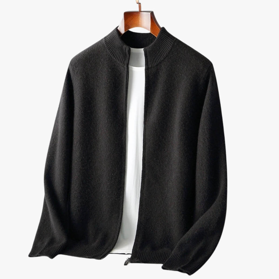 Zip-Up Knit Cardigan