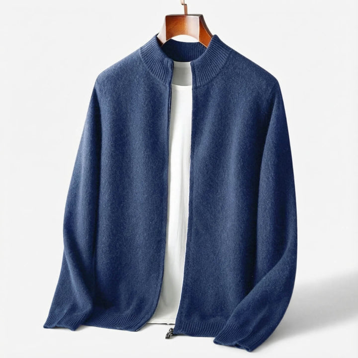 Zip-Up Knit Cardigan