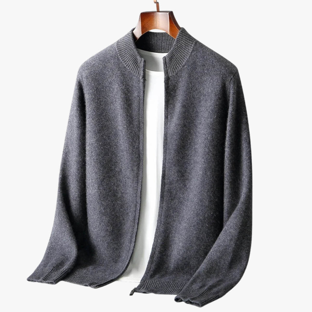 Zip-Up Knit Cardigan