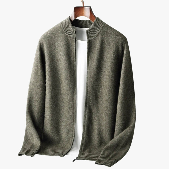 Zip-Up Knit Cardigan