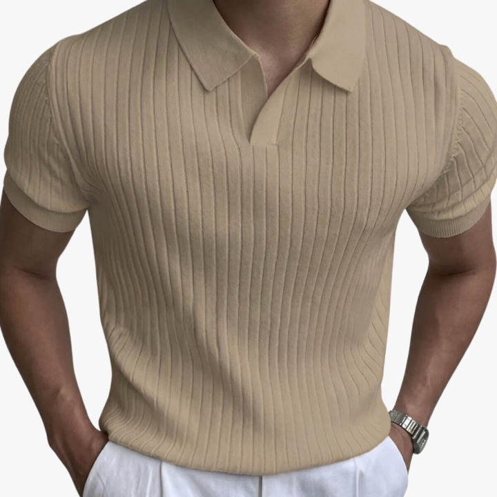 Ribbed Knit Polo