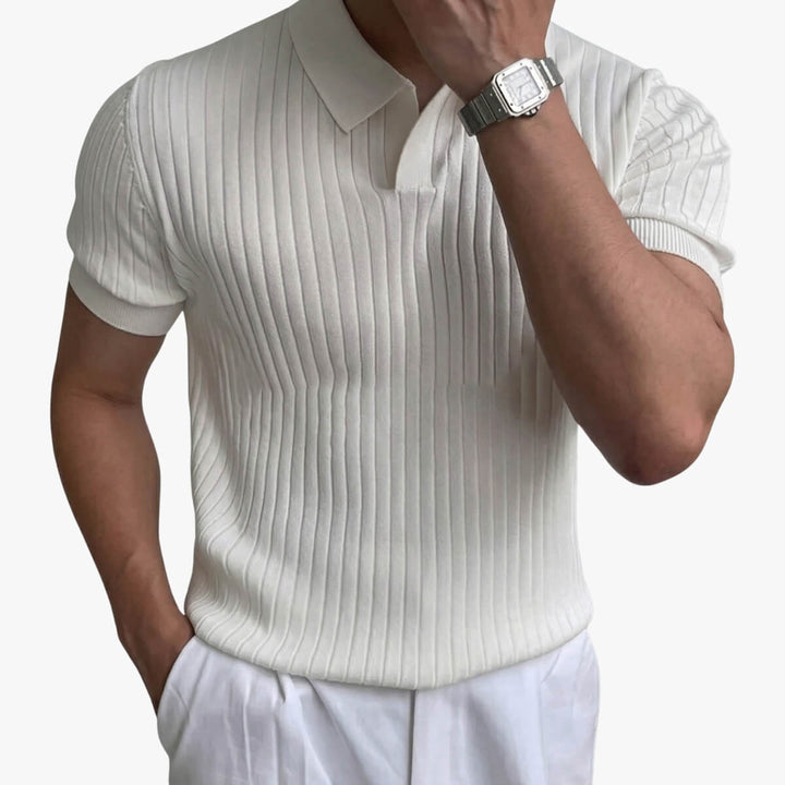 Ribbed Knit Polo