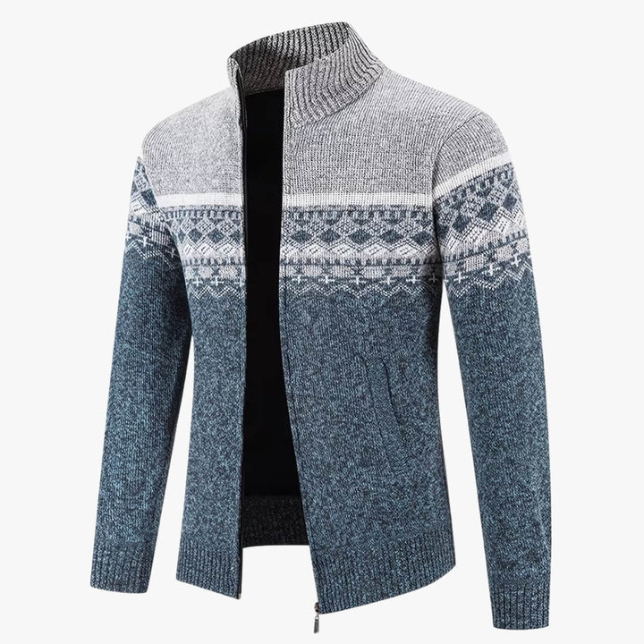 Zip-Up Fair Isle Cardigan