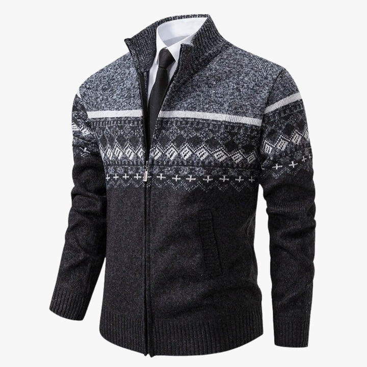 Zip-Up Fair Isle Cardigan