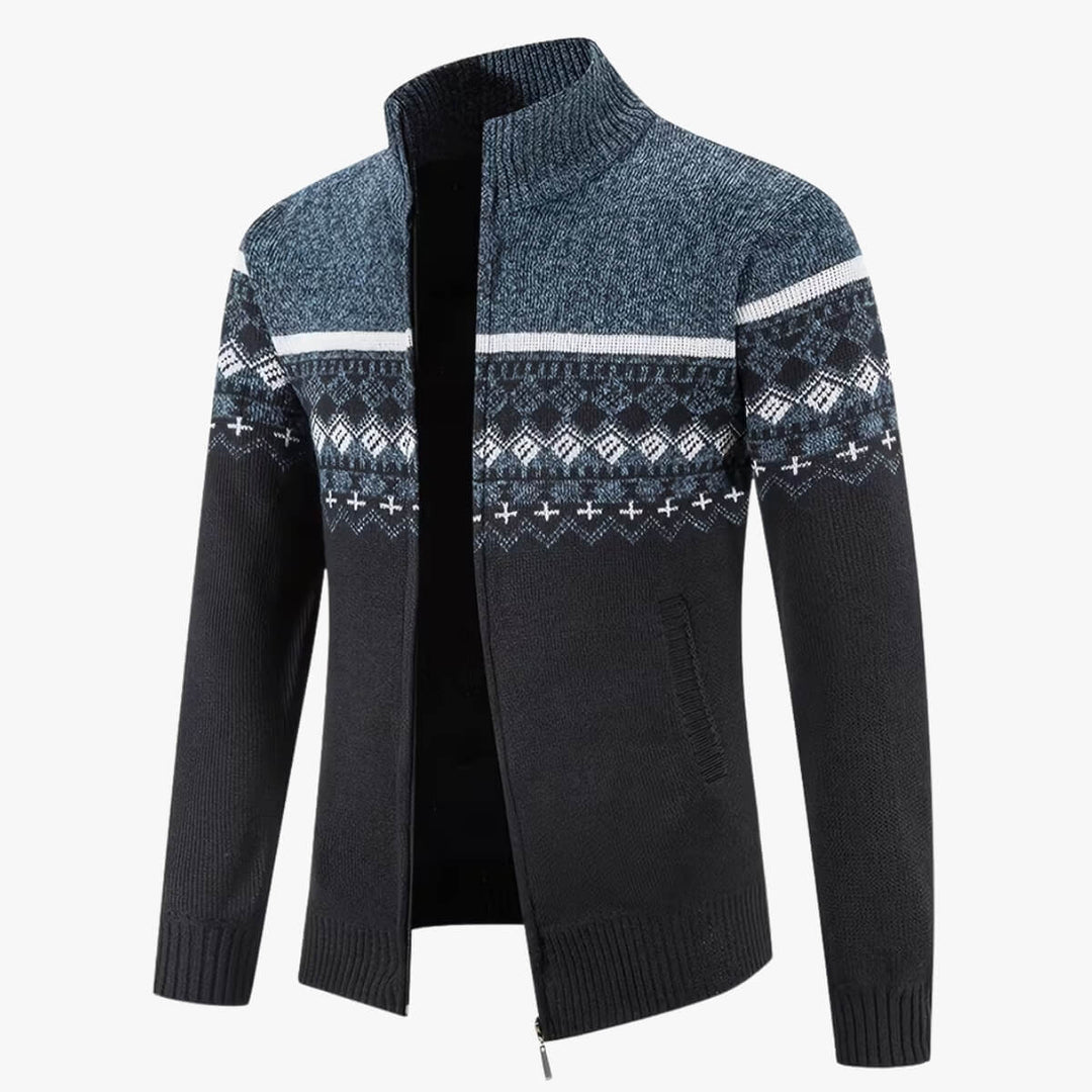 Zip-Up Fair Isle Cardigan