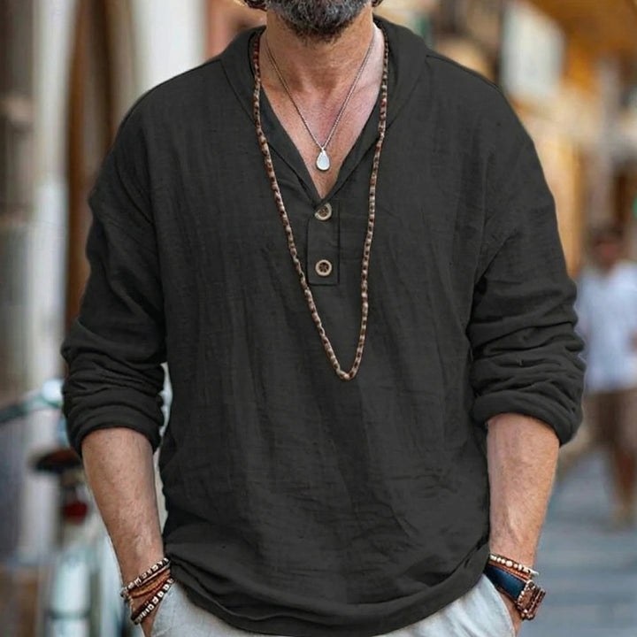 Linen V-neck Shirt
