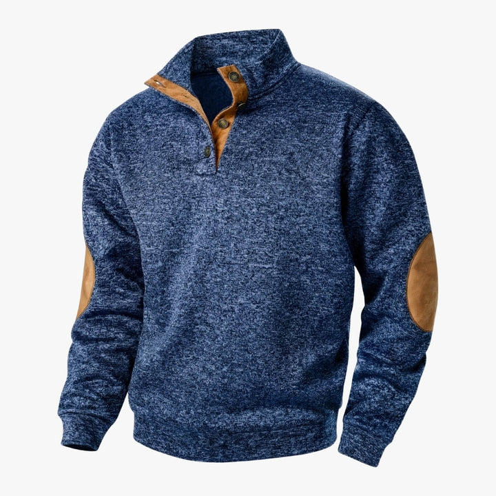Textured Quarter-Button Pullover