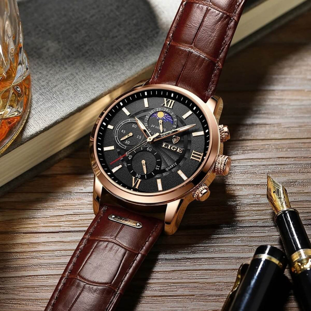 Chronograph Leather Watch
