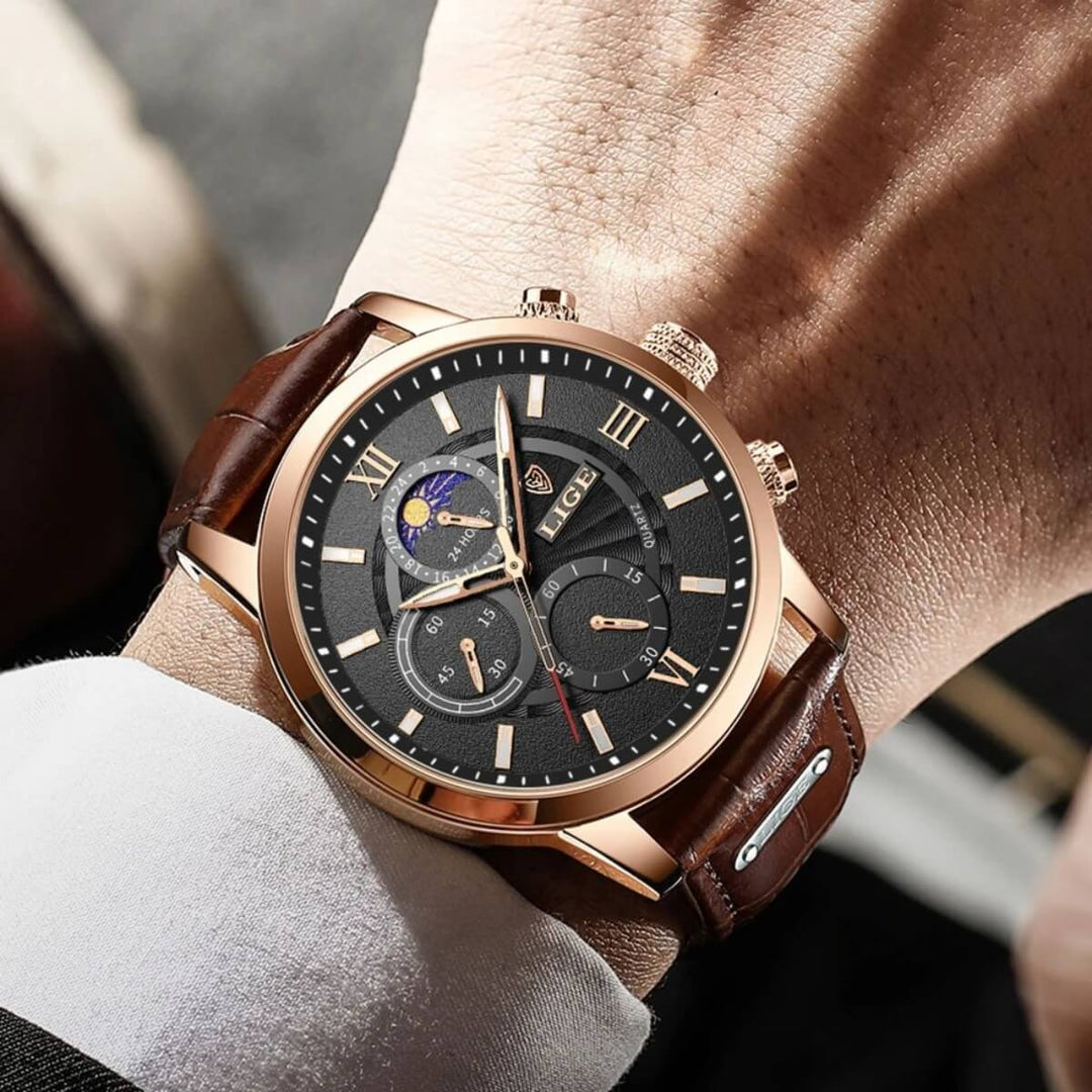 Chronograph Leather Watch