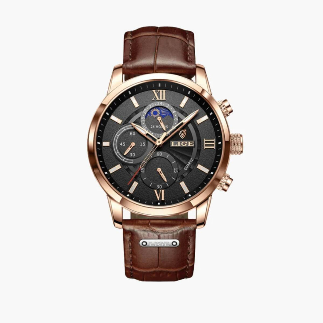 Chronograph Leather Watch