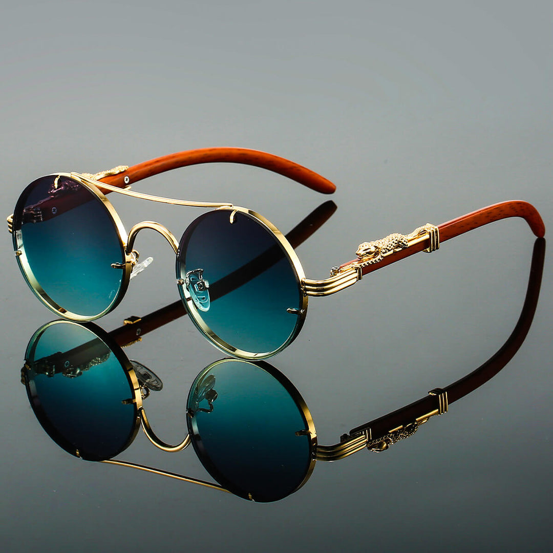 Wood Rimless Sunglasses