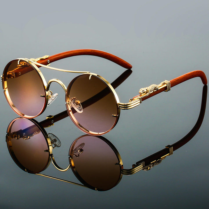 Wood Rimless Sunglasses