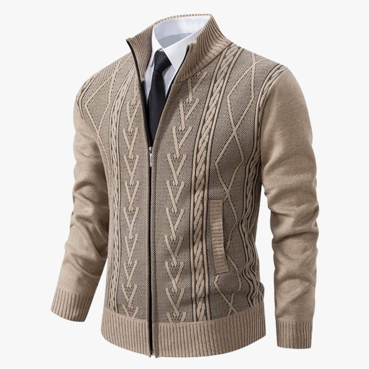 Zip-Up Cable Cardigan