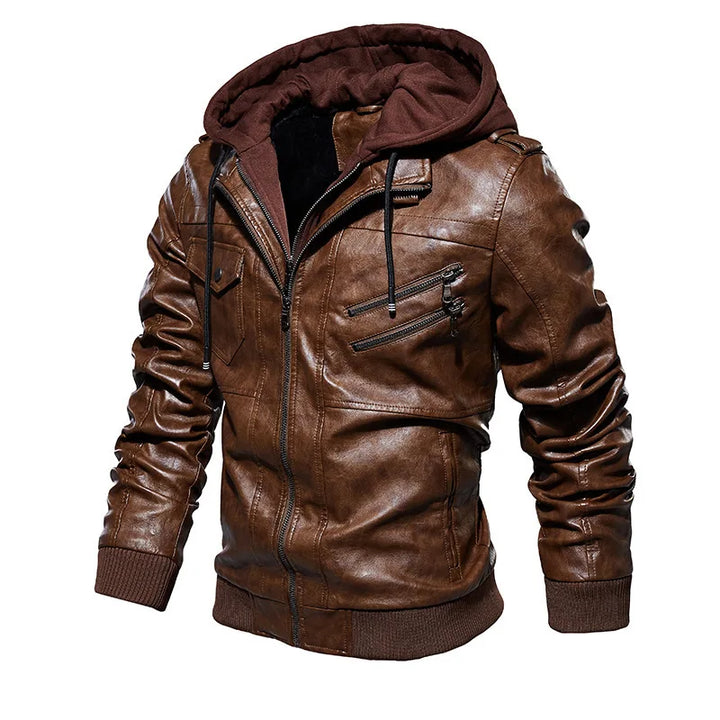 Faux Leather Bomber