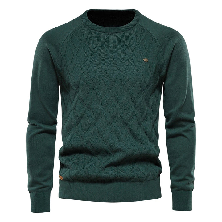 Diamond Textured Crewneck Pullover