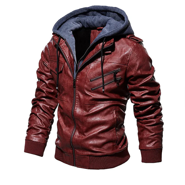 Faux Leather Bomber
