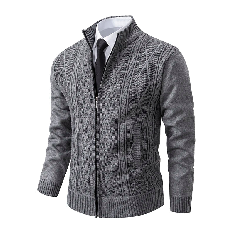 Zip-Up Cable Cardigan