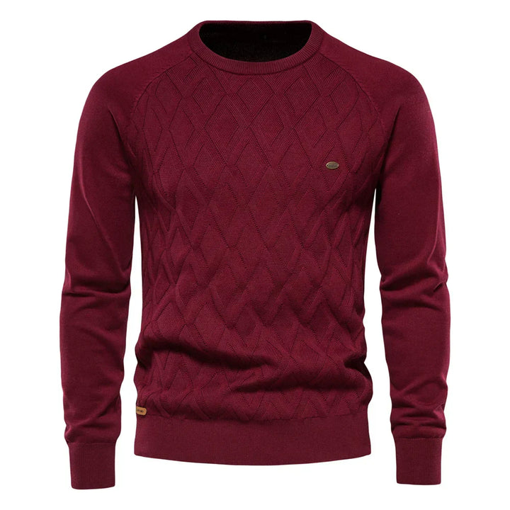 Diamond Textured Crewneck Pullover