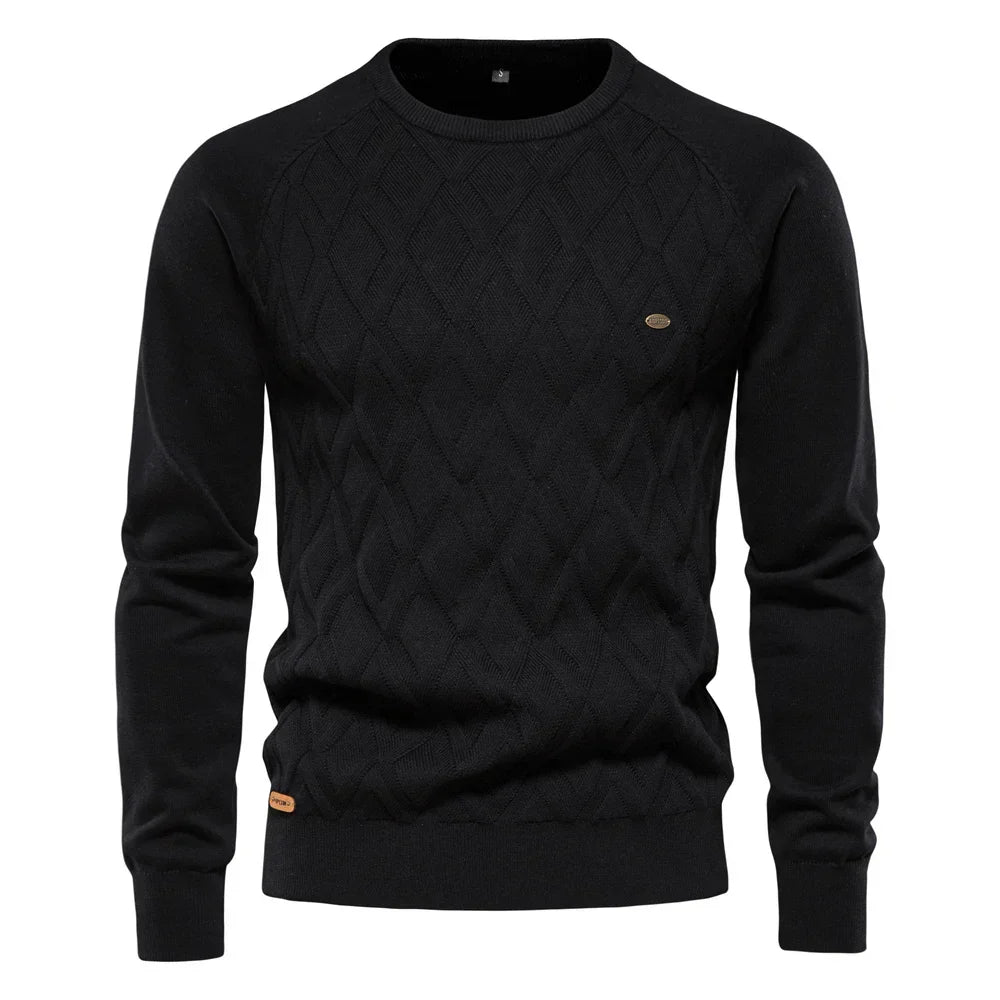 Diamond Textured Crewneck Pullover