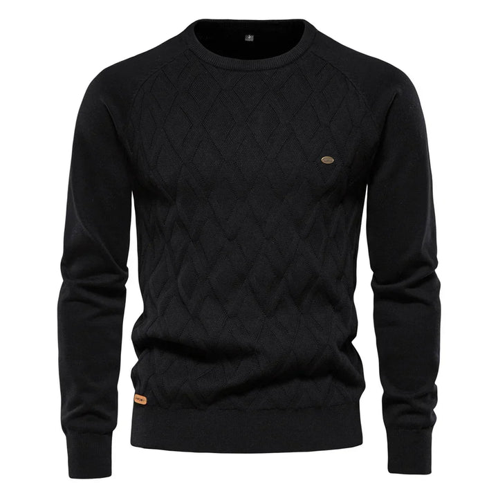 Diamond Textured Crewneck Pullover