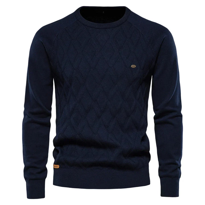 Diamond Textured Crewneck Pullover
