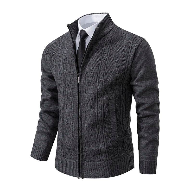 Zip-Up Cable Cardigan