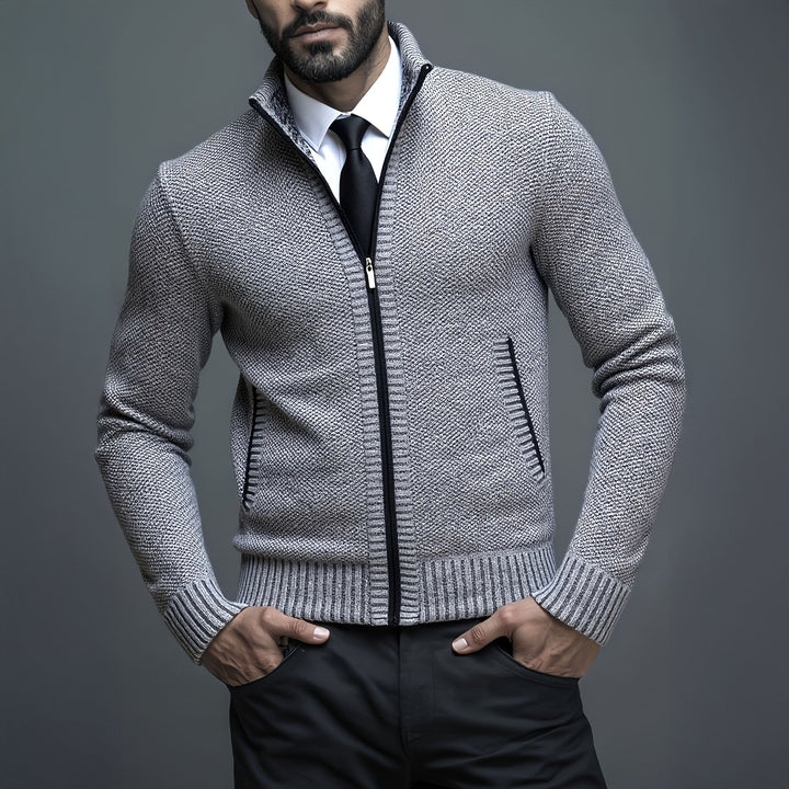 Textural Zip Cardigan