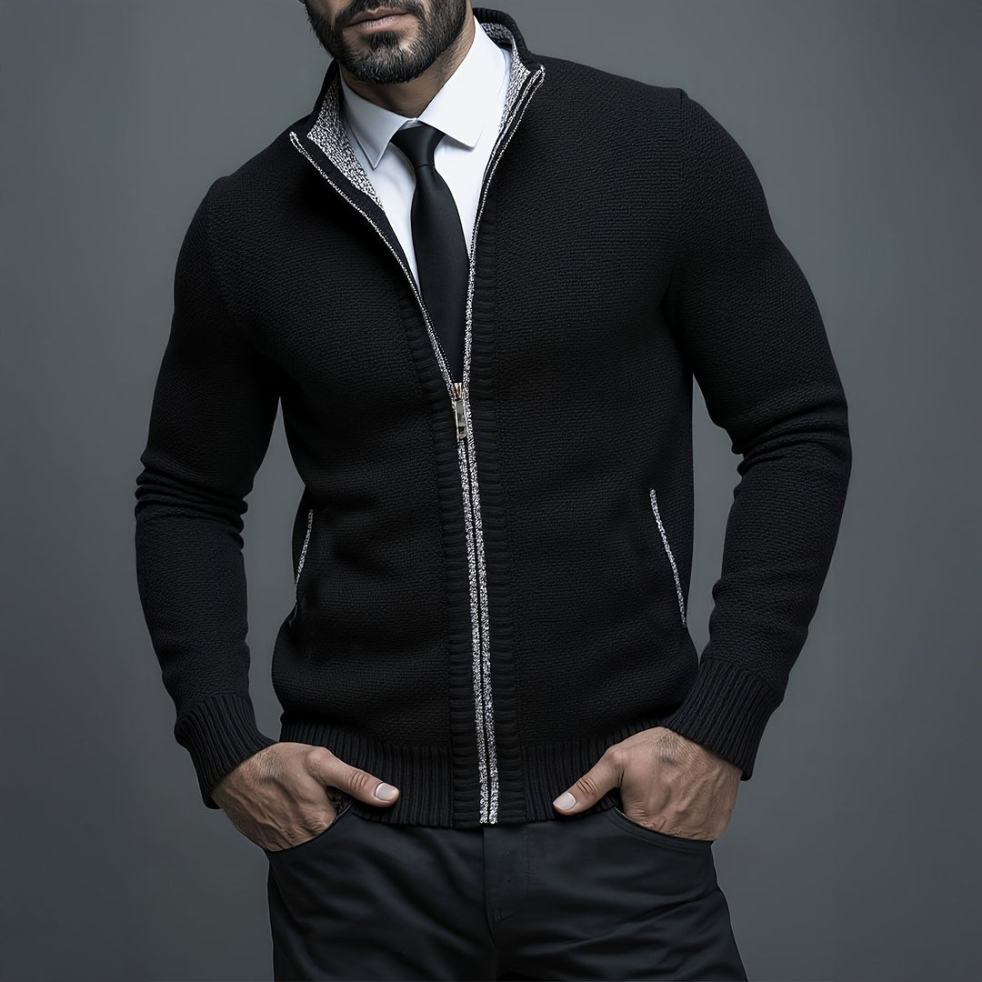 Textural Zip Cardigan