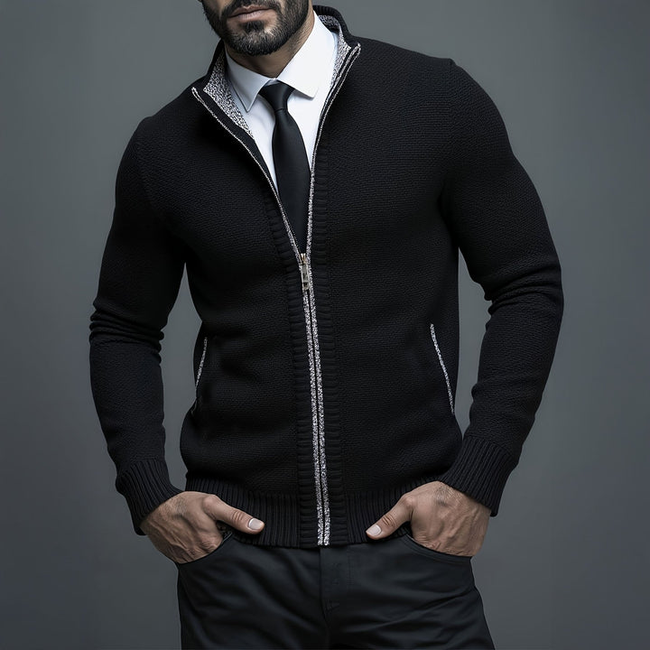 Textural Zip Cardigan