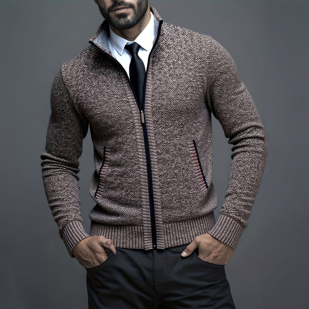 Textural Zip Cardigan