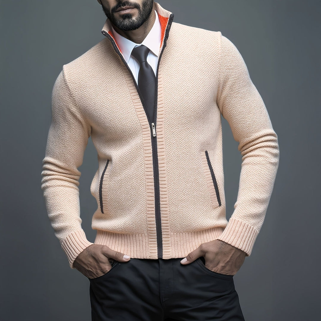 Textural Zip Cardigan