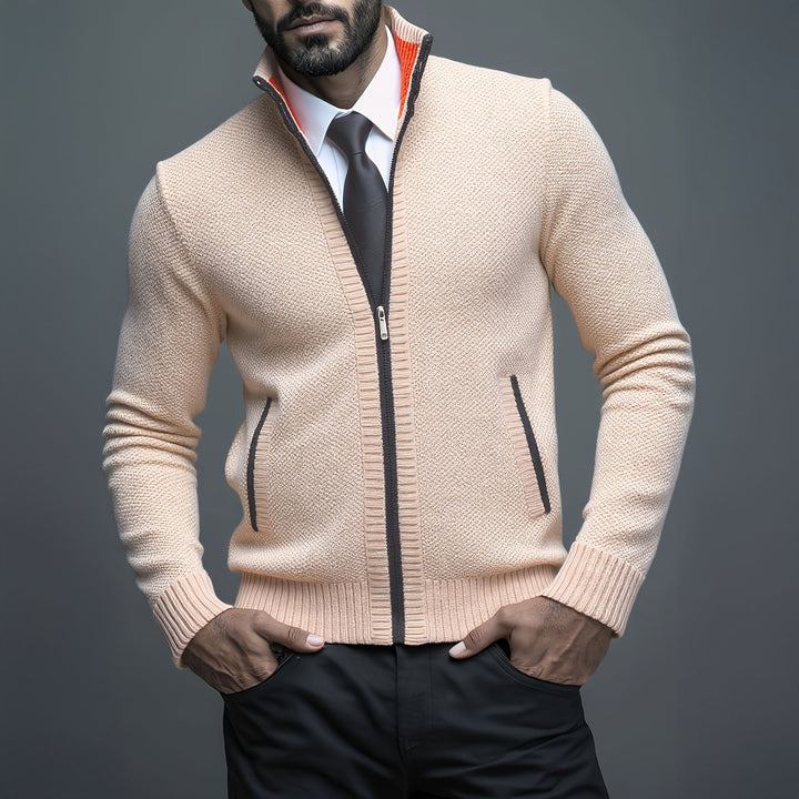 Textural Zip Cardigan