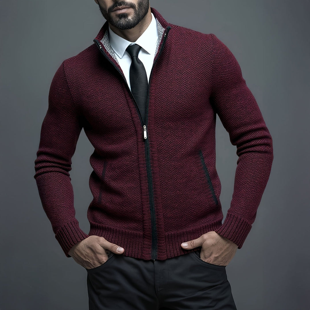 Textural Zip Cardigan
