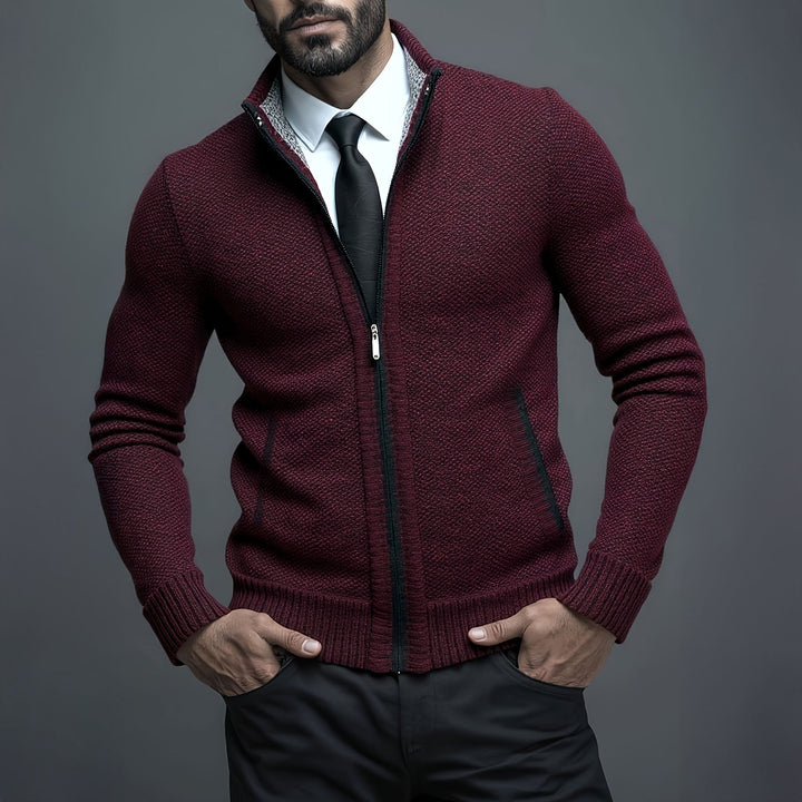 Textural Zip Cardigan