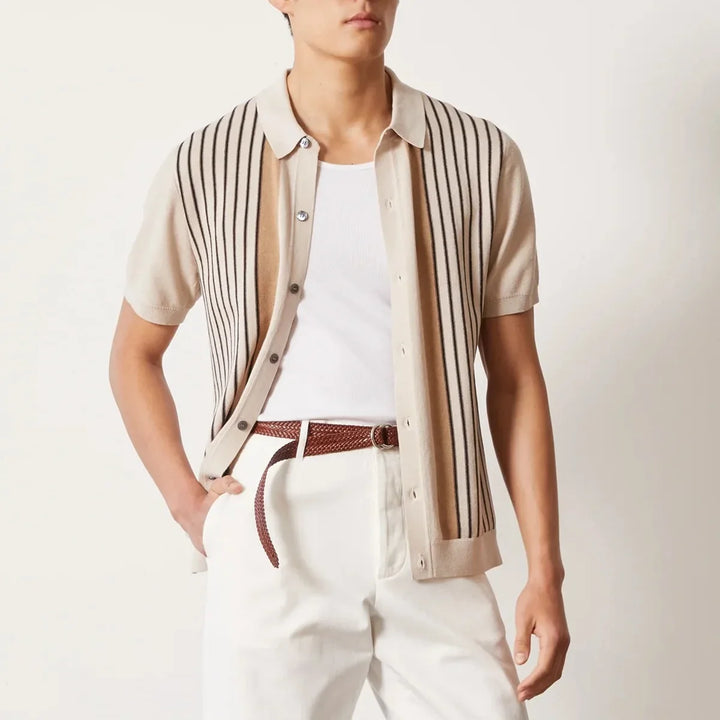 Striped Knitted Polo