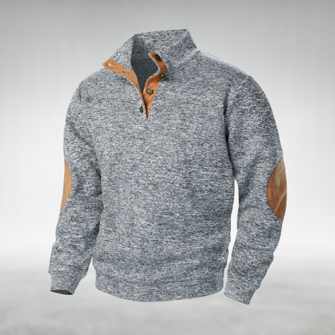 Textured Quarter-Button Pullover