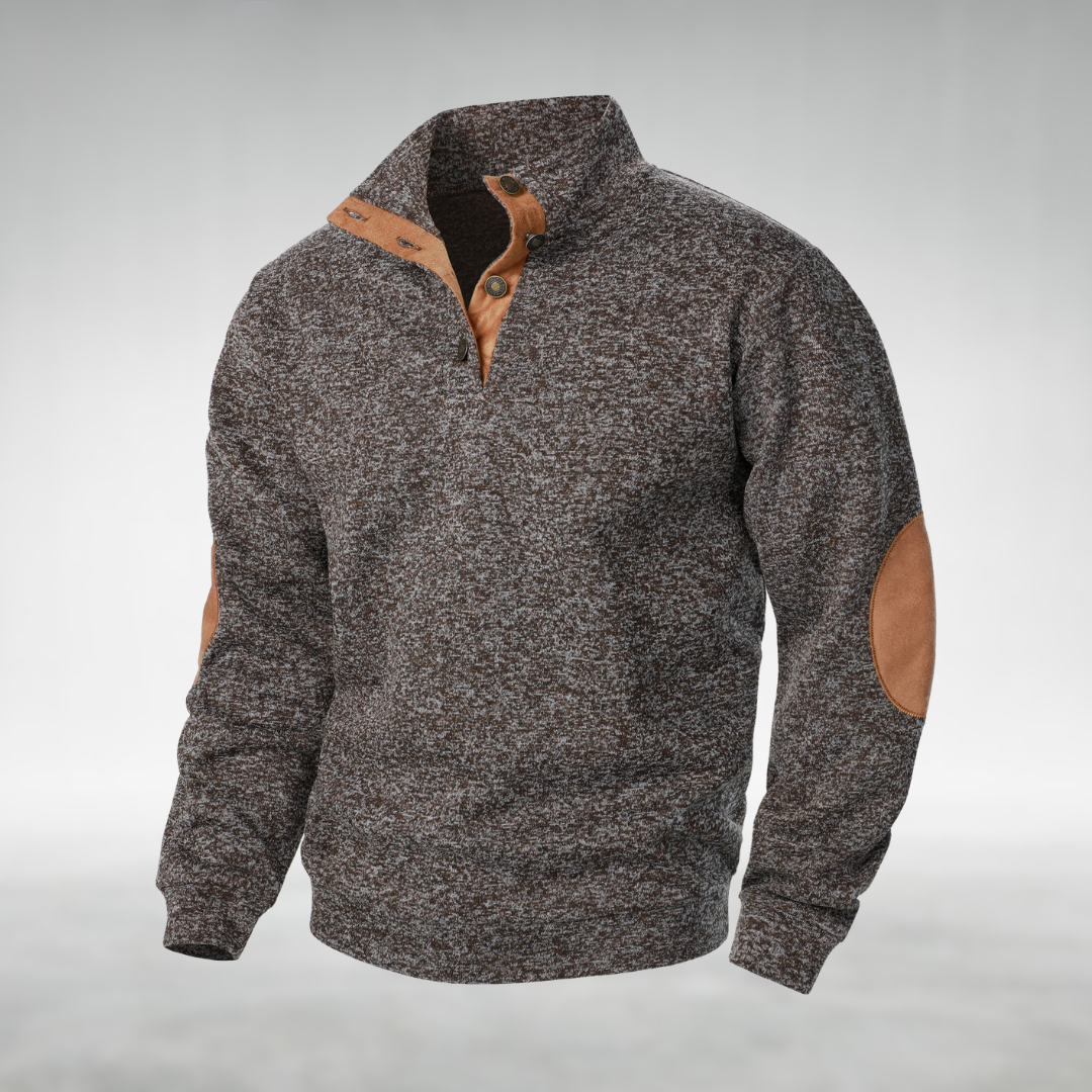 Textured Quarter-Button Pullover