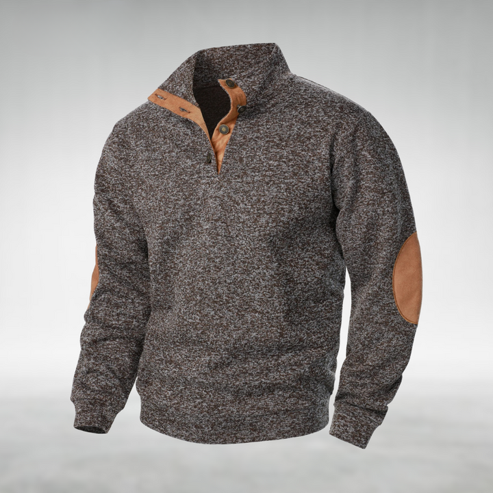 Textured Quarter-Button Pullover