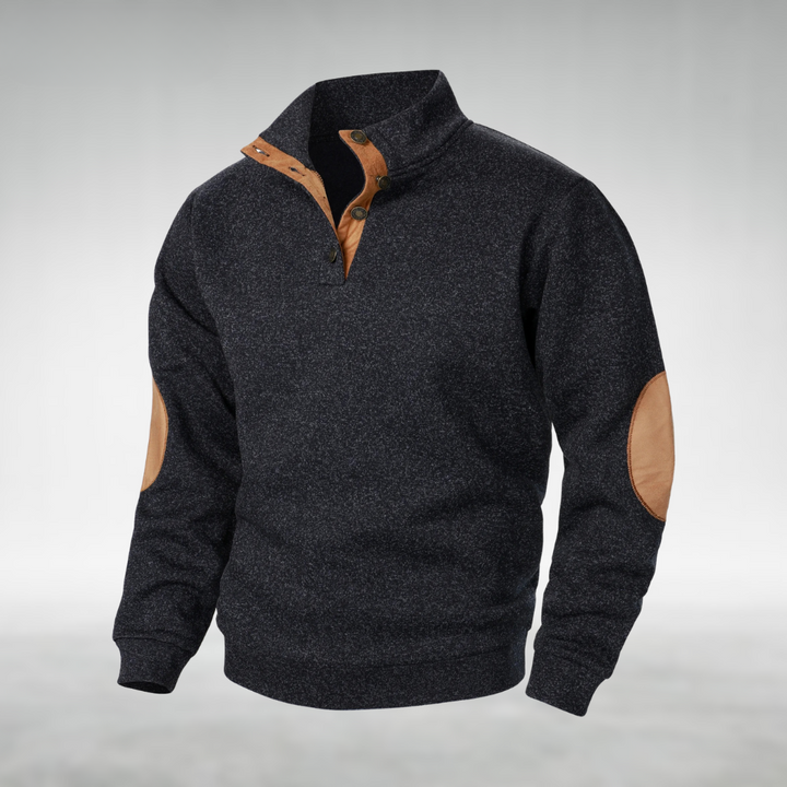 Textured Quarter-Button Pullover