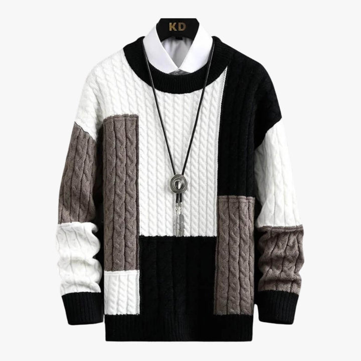 Geometric Patchwork Pullover