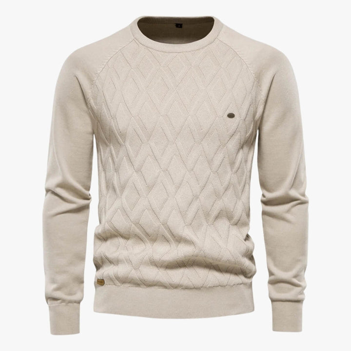 Diamond Textured Crewneck Pullover