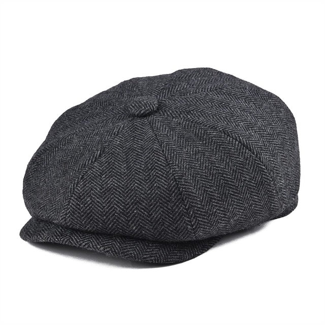 Herringbone Newsboy Cap
