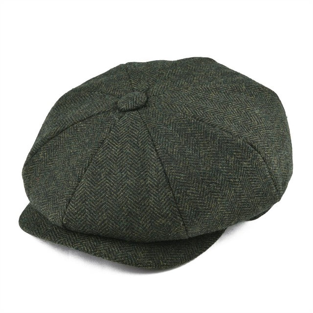 Herringbone Newsboy Cap