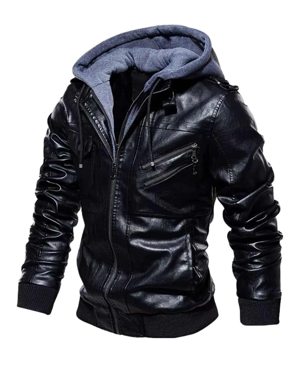 Faux Leather Bomber